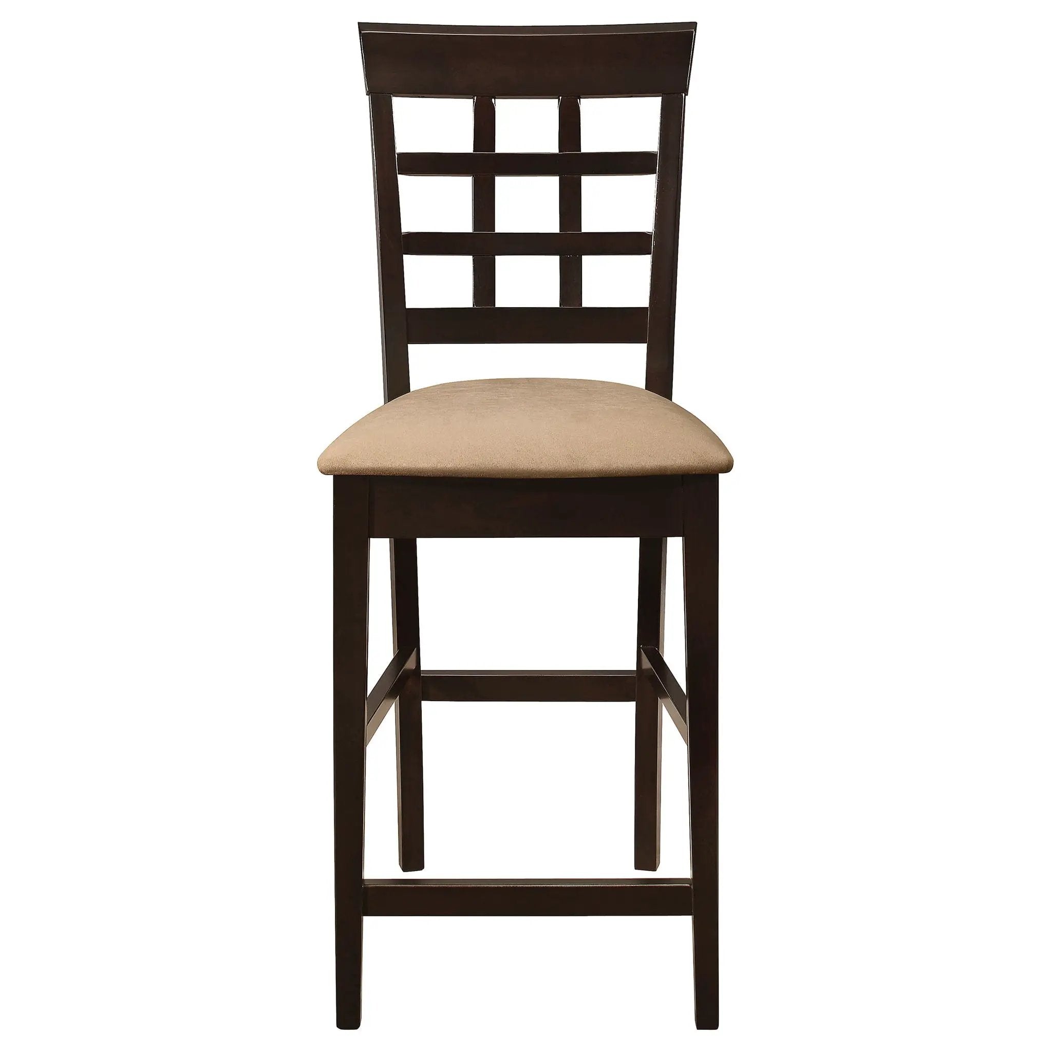 Gabriel Lattice Back Counter Chair Cappuccino (Set of 2) by Unique Piece Furniture