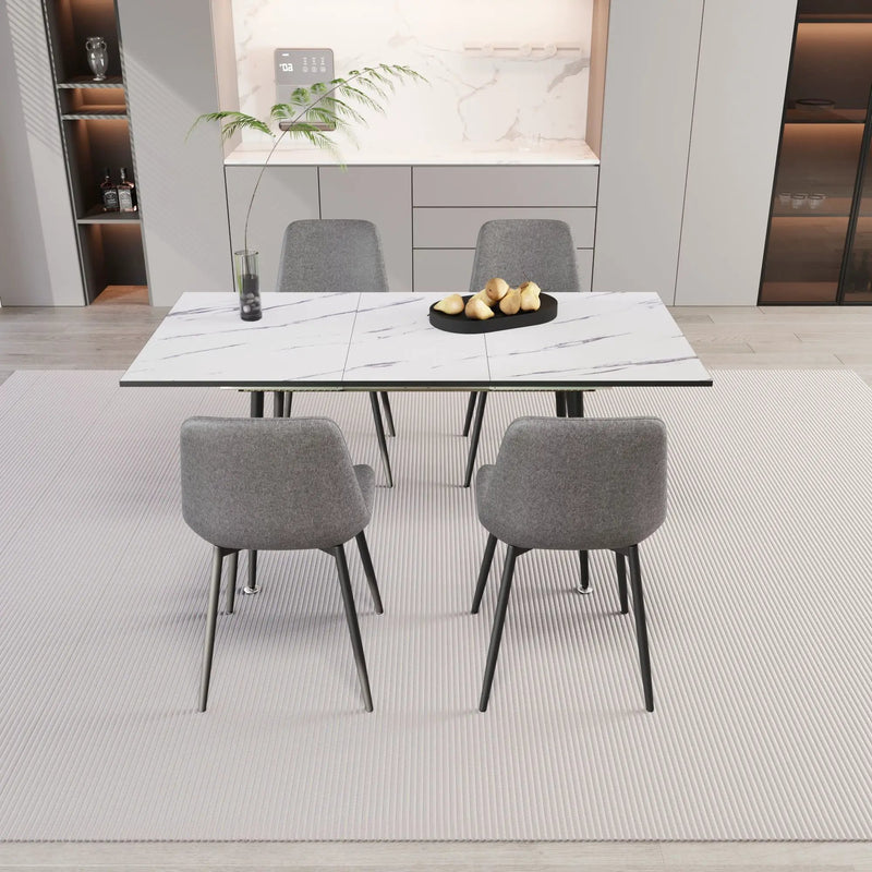 Modern Extendable Dining Table And Chair Set by HouseOfZazla