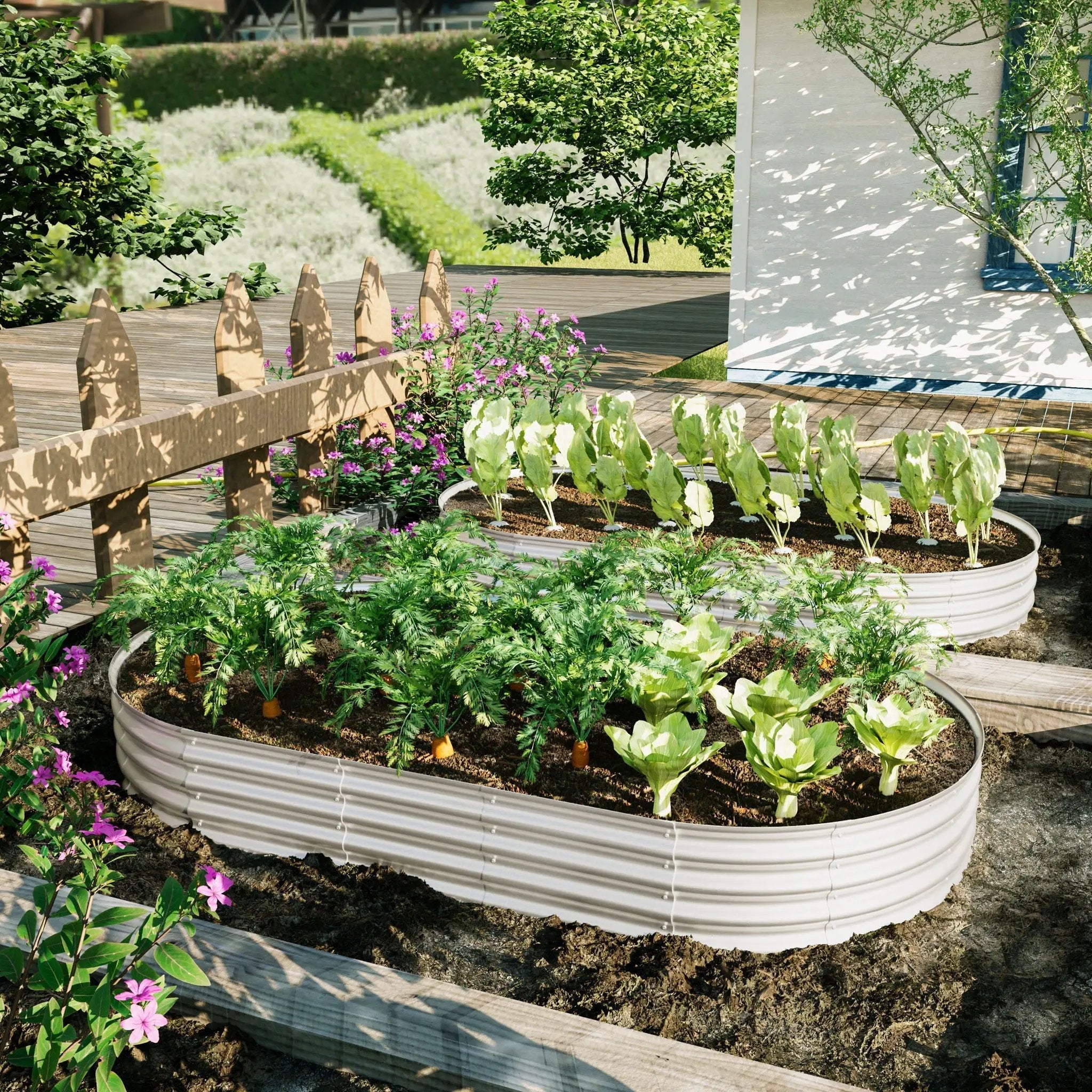 Heavy Duty Galvanized Raised Garden Bed Kit For Vegetables, Flowers & Herbs by HouseOfZazla
