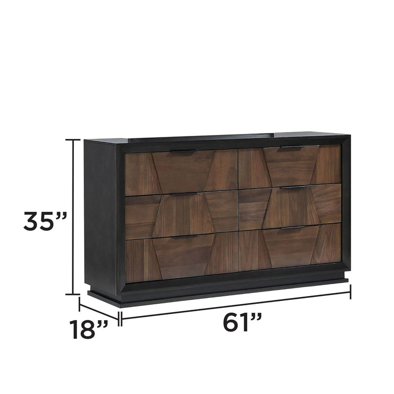 Houston - 6 Drawer Dresser - Walnut by HouseOfZazla