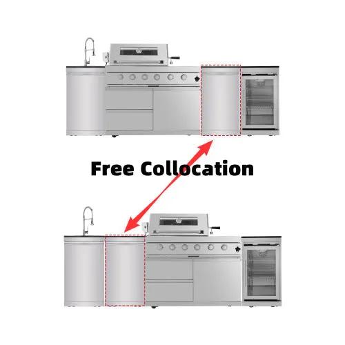 101" 6-Burner 85,000 BTU Outdoor Kitchen Island Grill with Storage Cabinets & Drawers by Chery Industrial