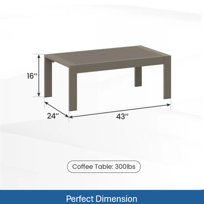 All-Weather Outdoor Coffee Table With Wood-Look Top by HouseOfZazla