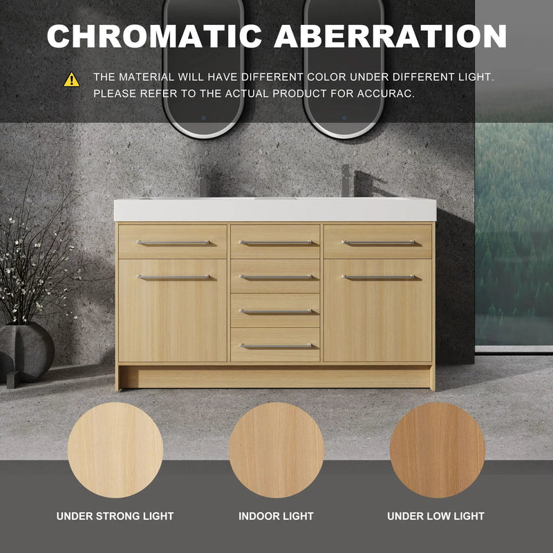 Freestanding Bathroom Vanity With Resin Sink, Soft-Closing Doors And Drawers by Unique Piece Furniture