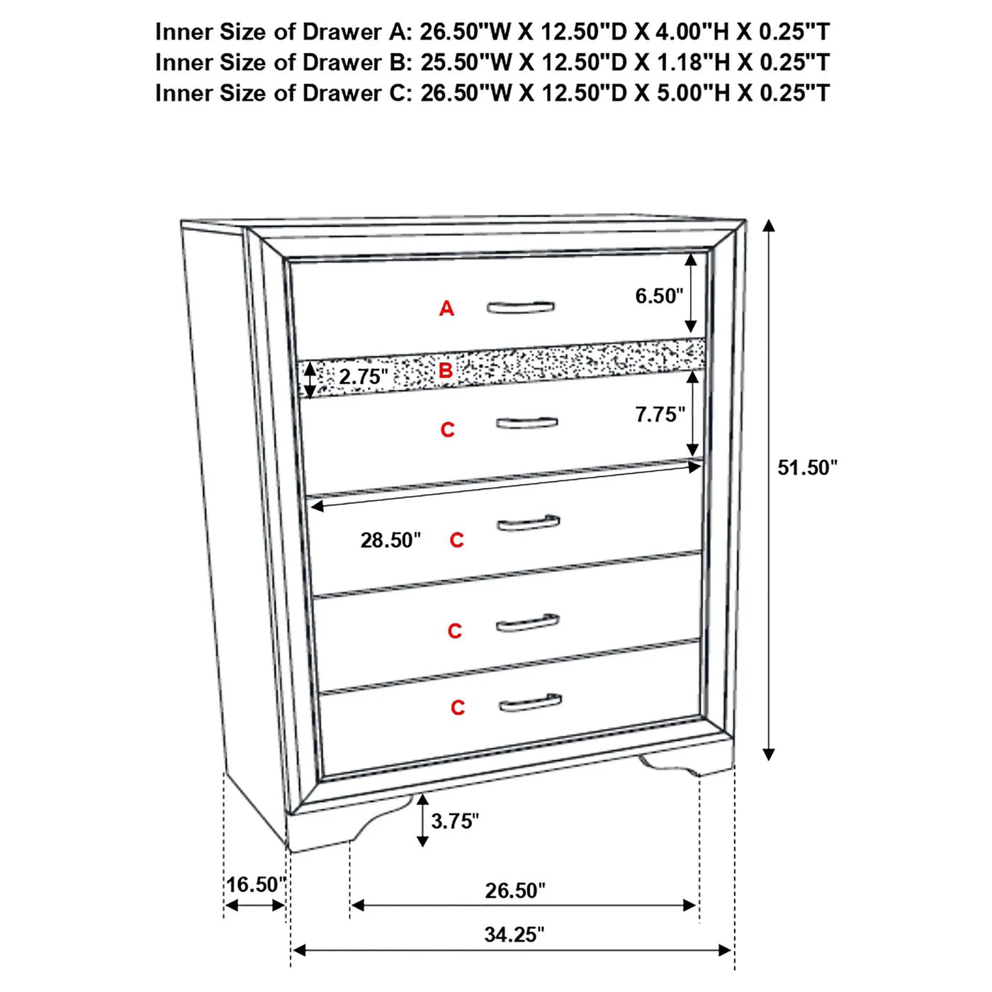 Annie - 6 Drawer Bedroom Chest by HouseOfZazla