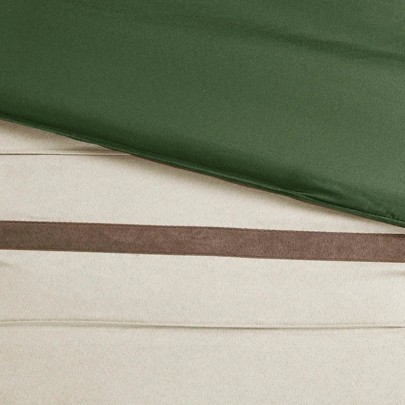 7 Pc Faux Suede Comforter Set Green King by HouseOfZazla