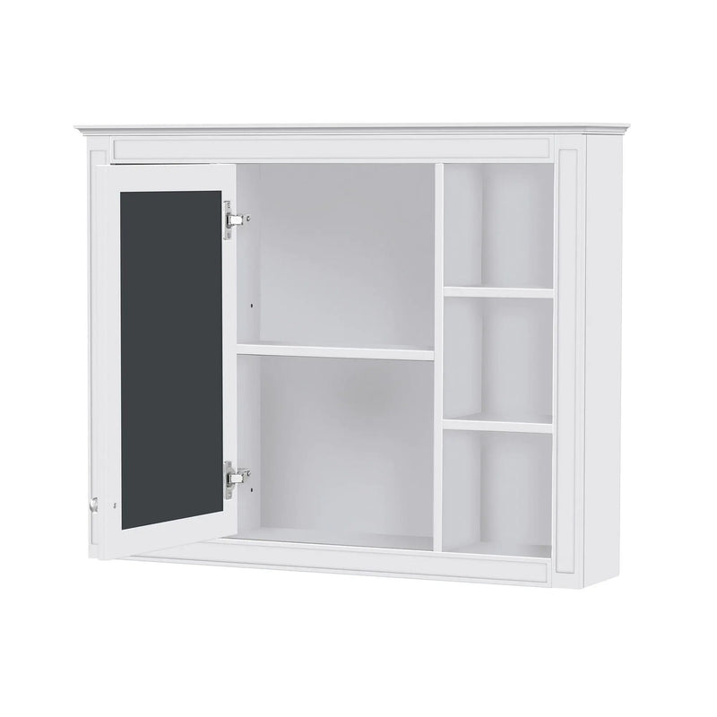 Wall Mounted Medicine Cabinet With Mirror, Storage Cabinet Featuring 6 Open Shelves And Adjustable Interior by HouseOfZazla