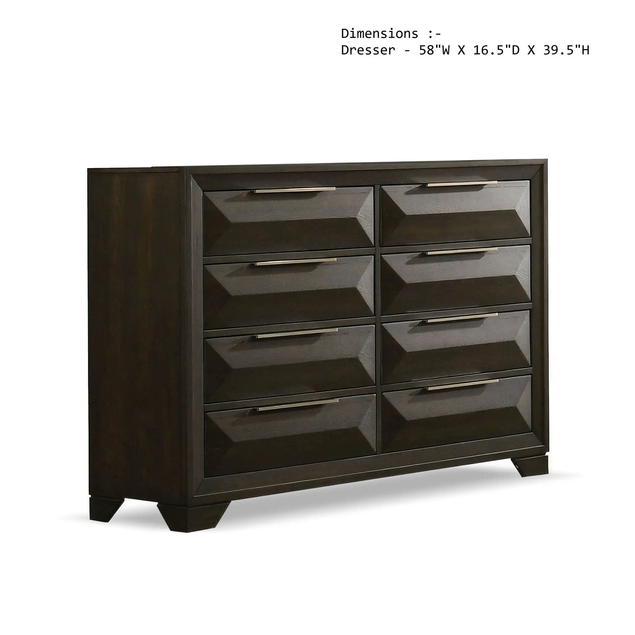 8 Drawer Dresser With Beveled Bracket - Espresso by HouseOfZazla