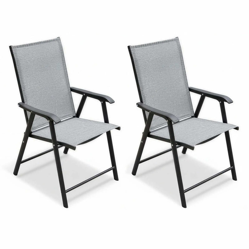 Outdoor Patio Chairs Set of 2 Stackable Portable for Deck, Garden, Camping and Travel by HouseOfZazla