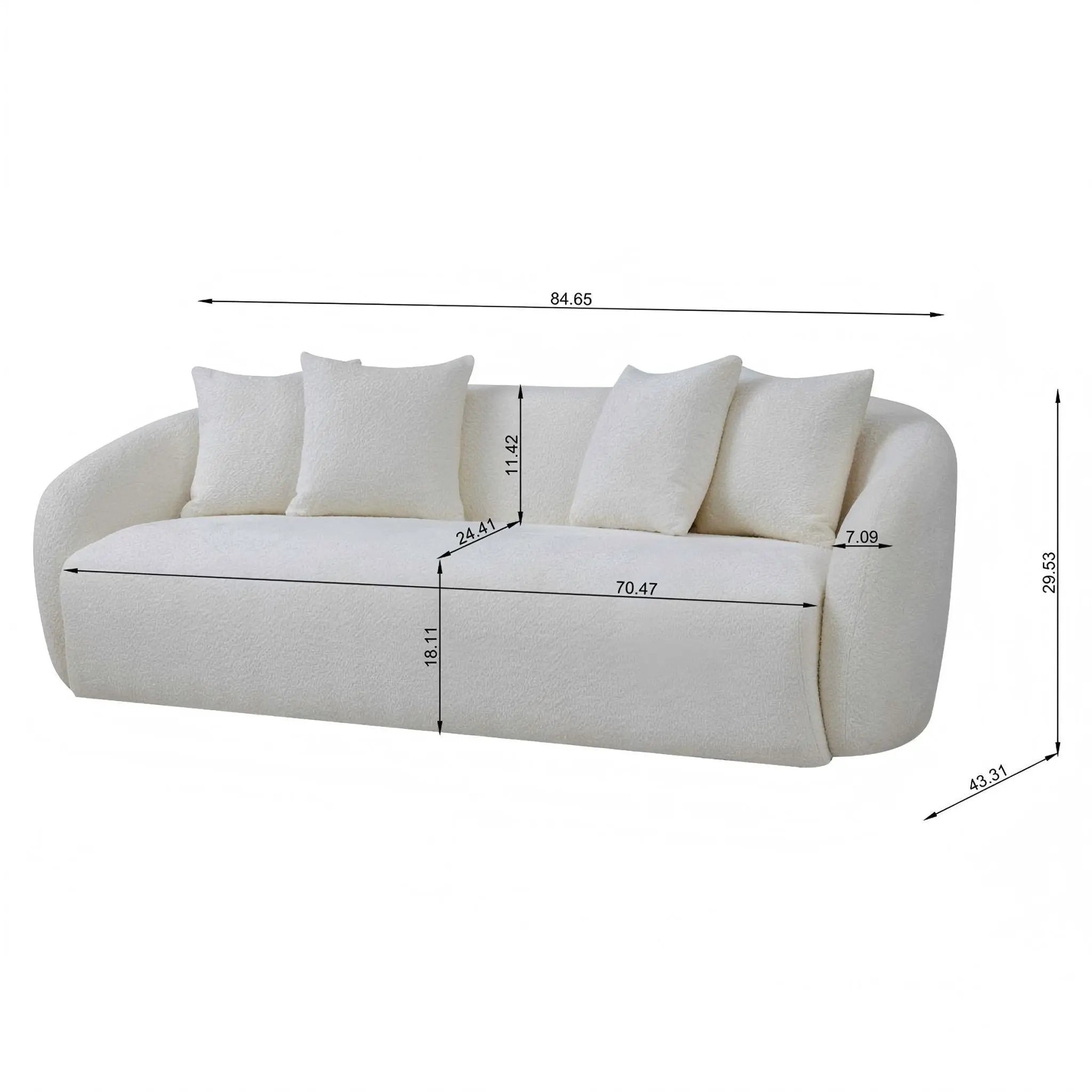 Linden - Sofa - Ivory by Unique Piece Furniture