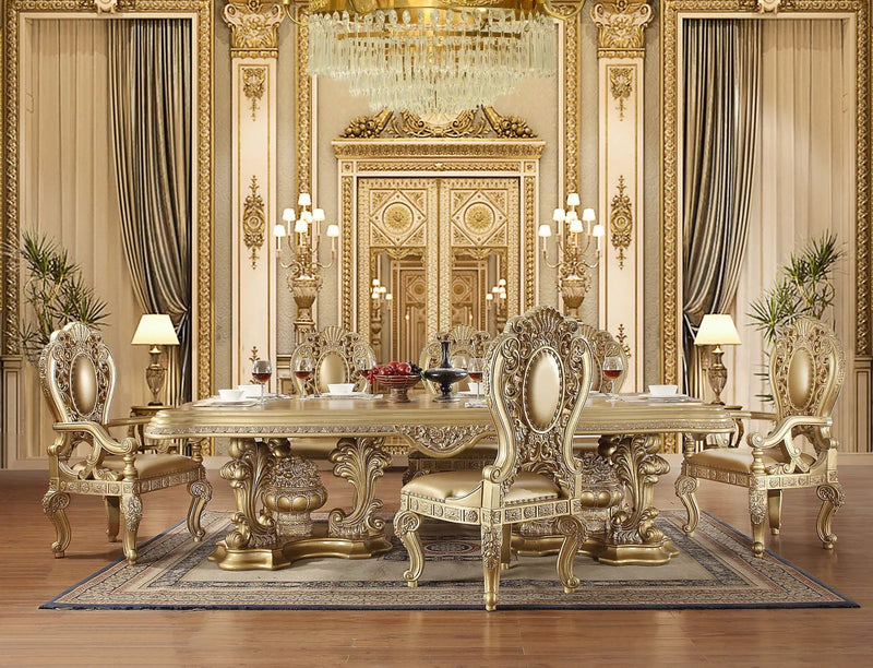 Seville - Side Chair (Set of 2) - Synthetic Leather & Gold by Unique Piece Furniture