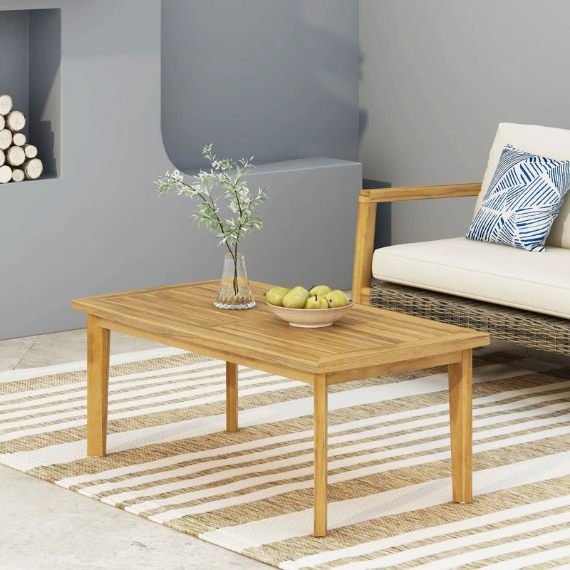 Outdoor Rectangular Coffee Table - Brown by HouseOfZazla