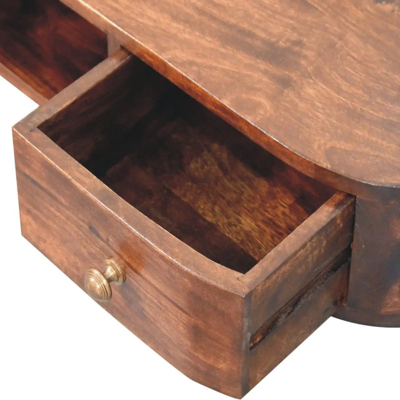 Lunar - Floating Console With 2 Drawer - Chestnut by HouseOfZazla