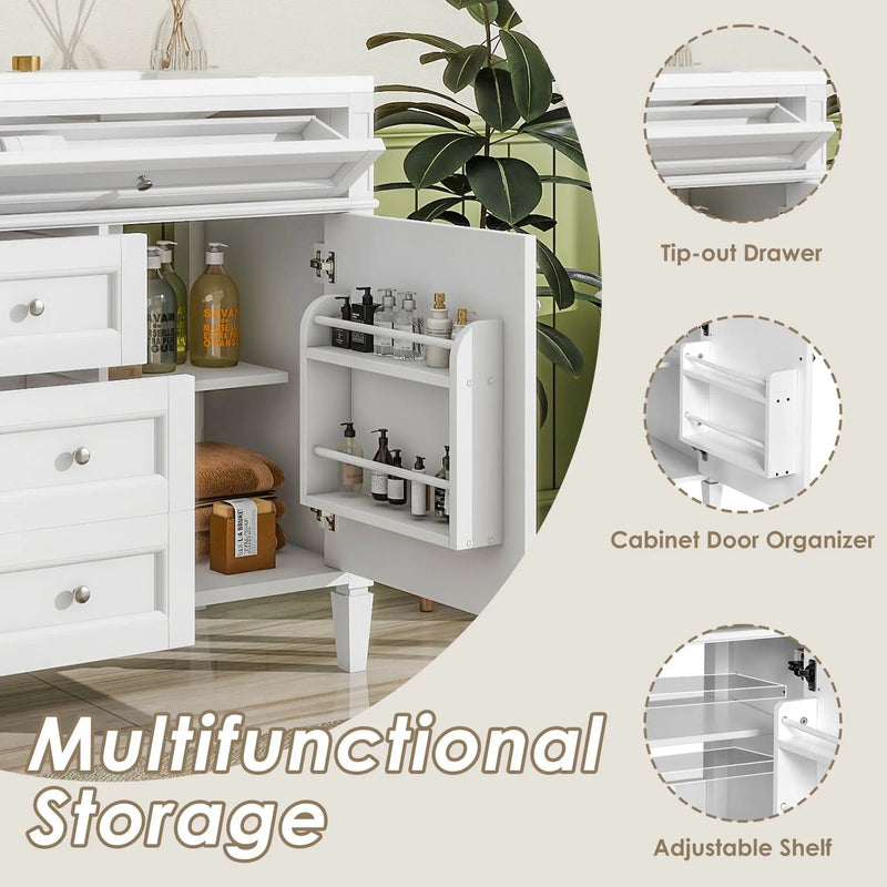 Bathroom Vanity With Top Sink, 2 Drawers And Tip Out Drawer by Unique Piece Furniture