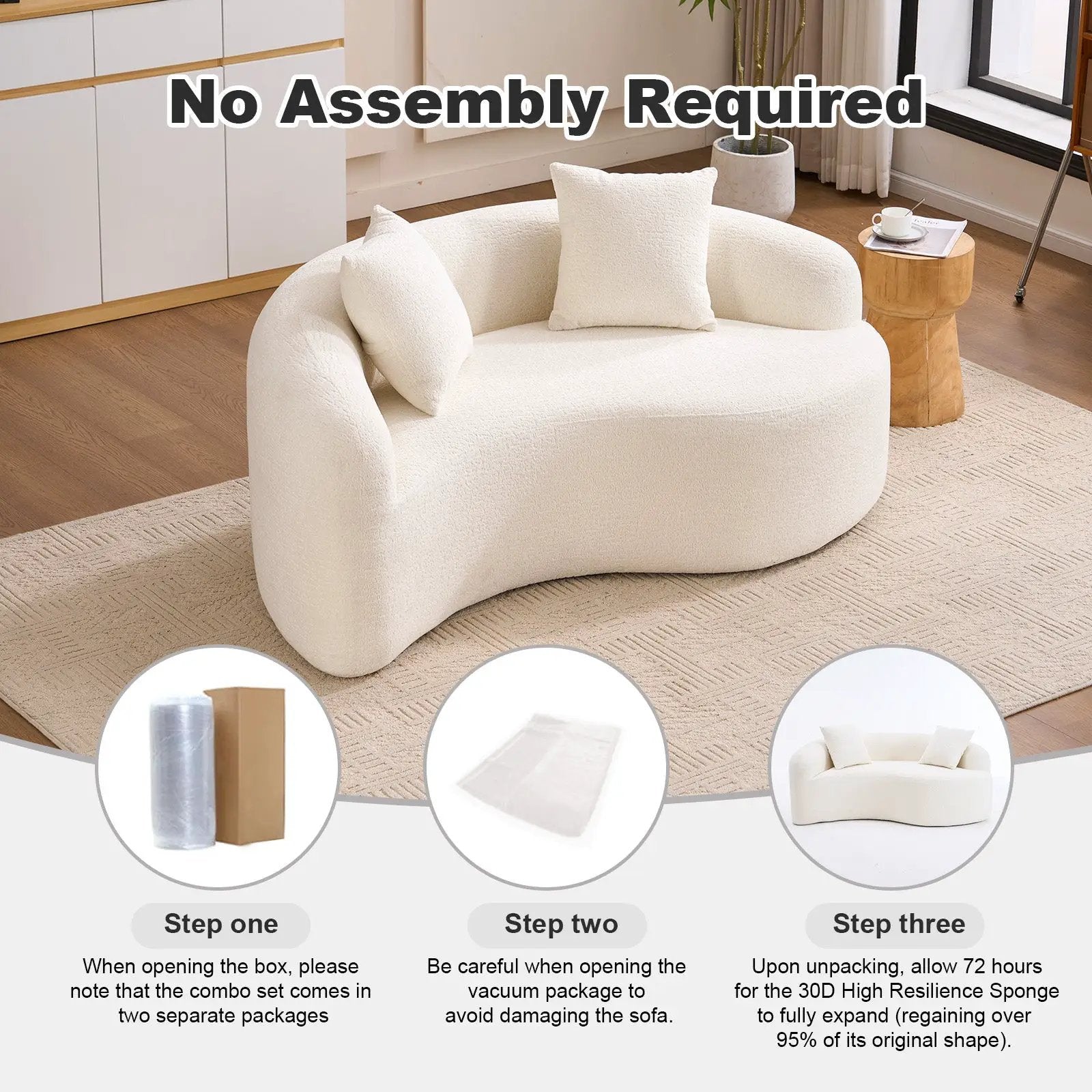 LY-042 S-Curved Chenille Sectional Sofa: Dual-Depth Options by HouseOfZazla