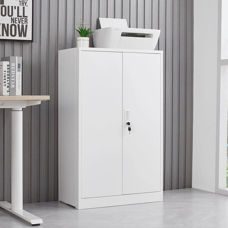 Metal Storage Cabinet With Locking Doors And Adjustable Shelf, Folding Filing Storage Cabinet, Folding Storage Locker Cabinet For Home Office, School, Garage by Unique Piece Furniture