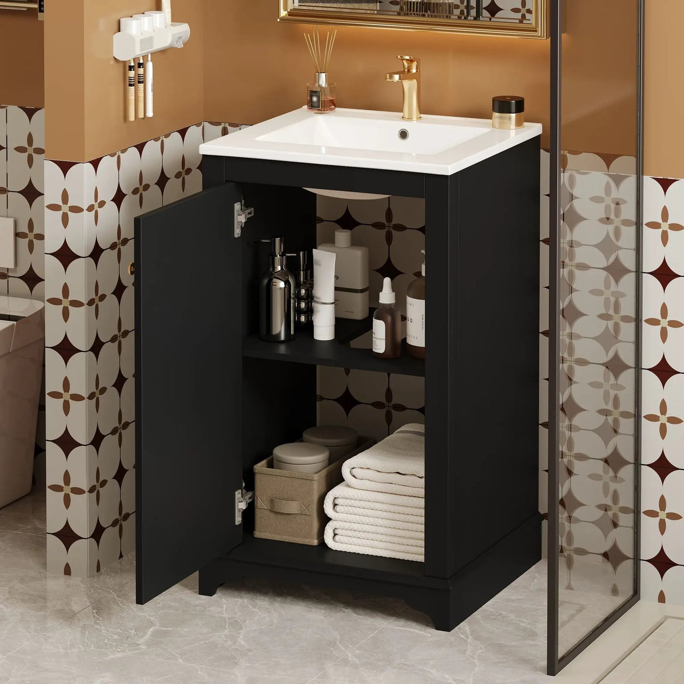 Bathroom Vanity With Sink, Freestanding Single Cabinet Set by HouseOfZazla