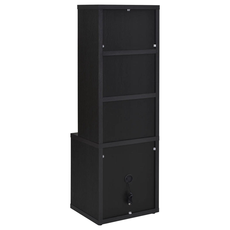 Westpark 3-shelf Bookcase USB and Lockable Drawer Black by Unique Piece Furniture