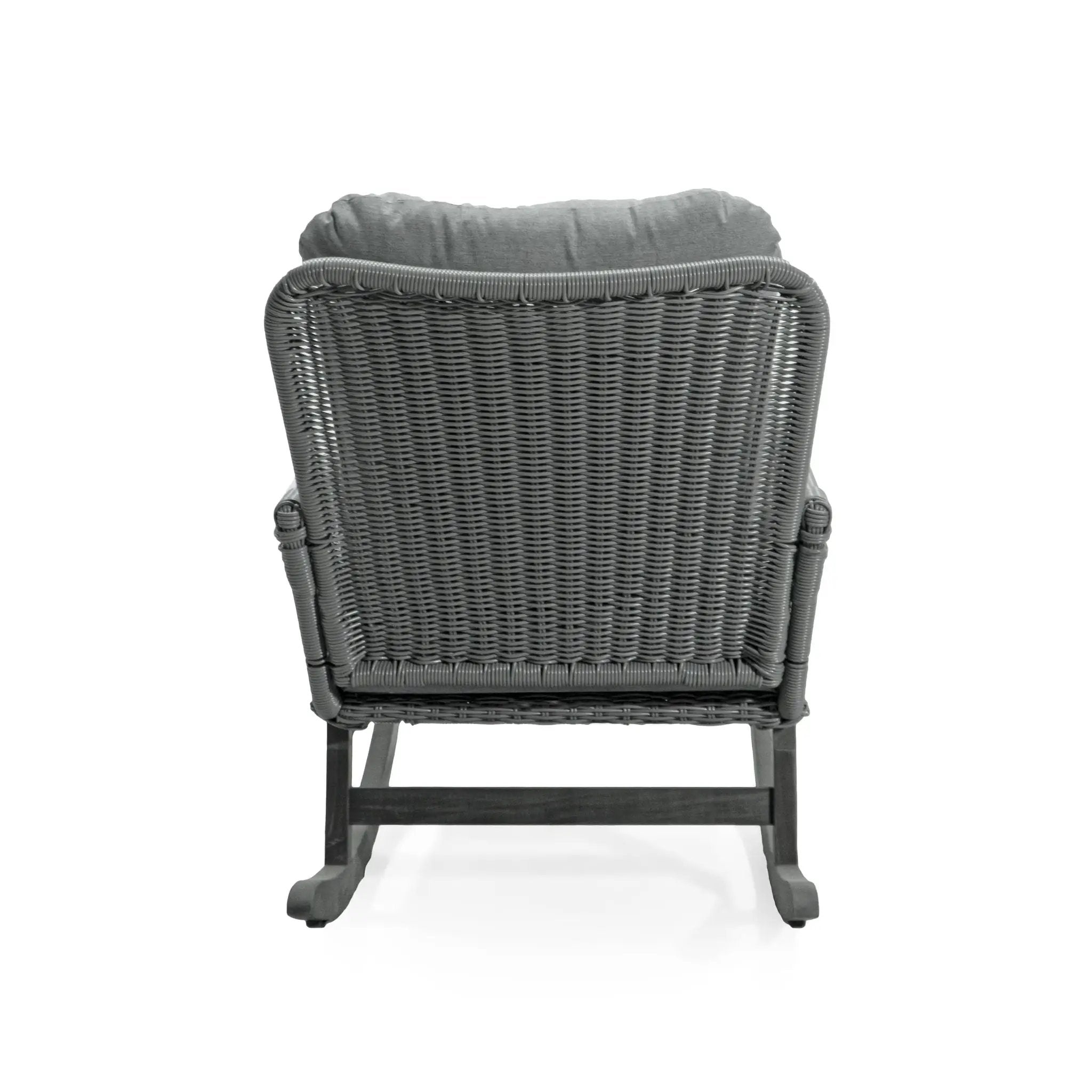 Contemporary Minimalist Wicker Rocking Chair With Soft Cushions by HouseOfZazla