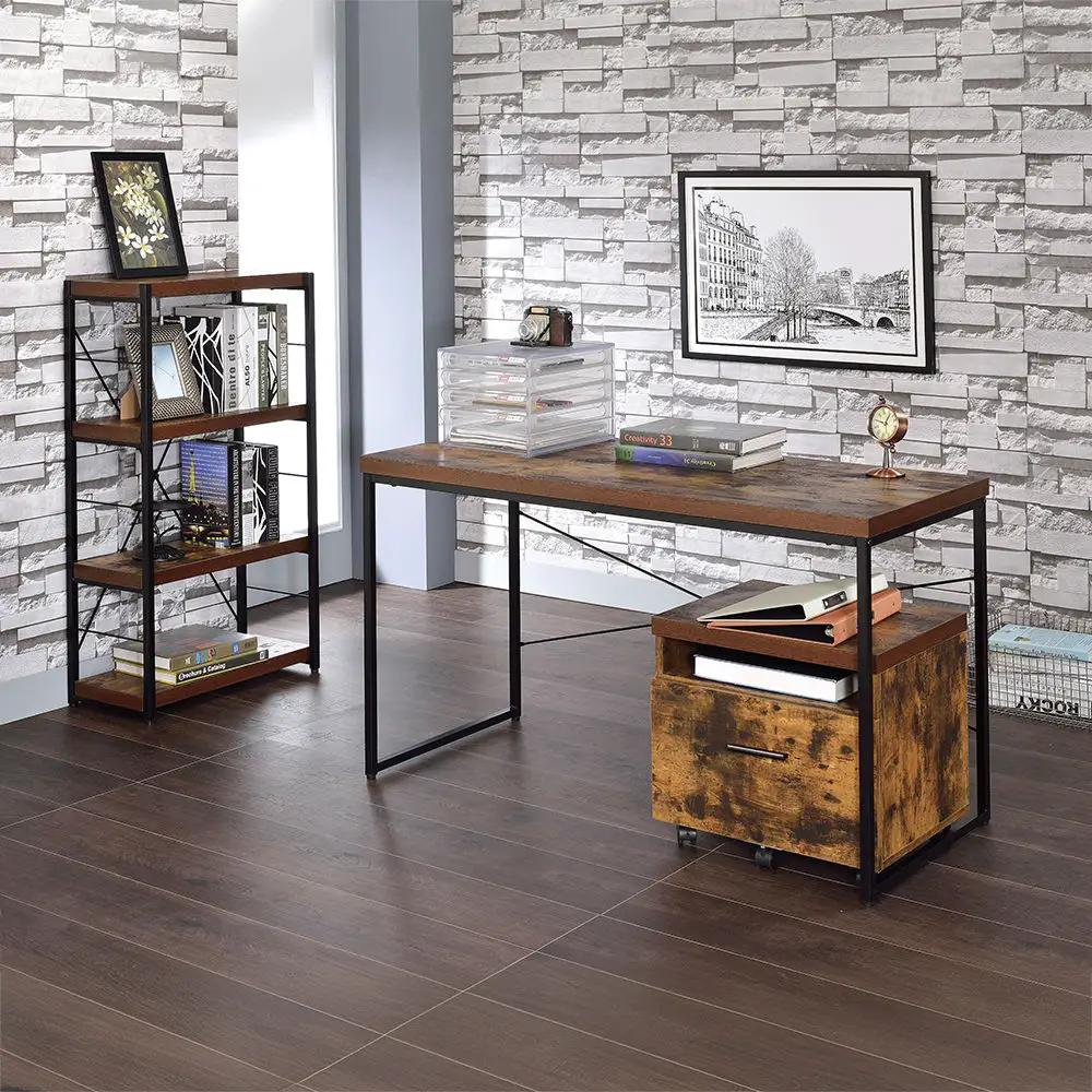Bob - Bookshelf - Weathered Oak & Black by Unique Piece Furniture