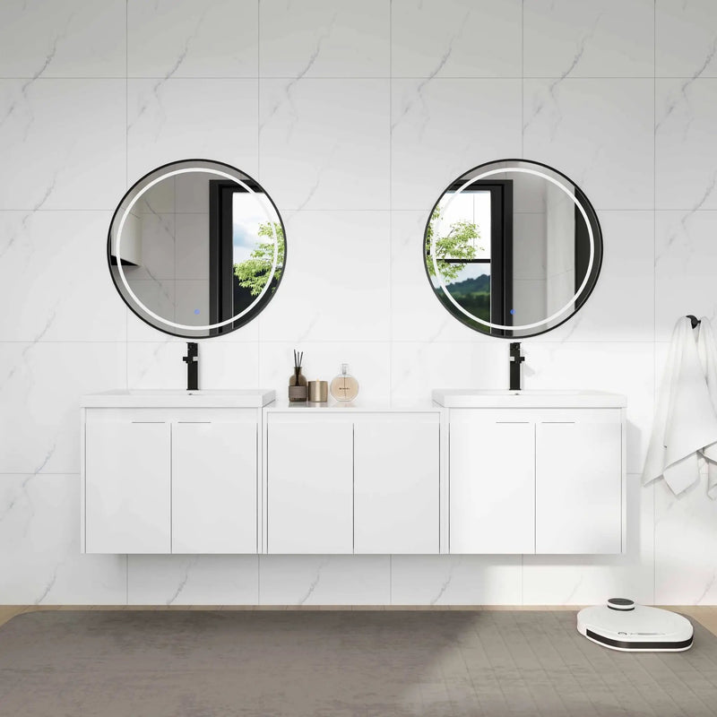 72" Bathroom Vanity With Resin Sink, Soft Close Doors and 1-Side Cabinet by HouseOfZazla