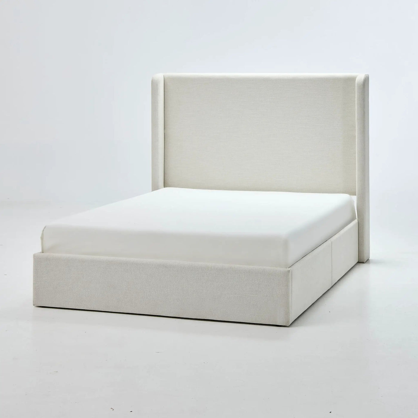 Carmen - Minimalist Upholstered Wingback Bed Frame With High Headboard by HouseOfZazla