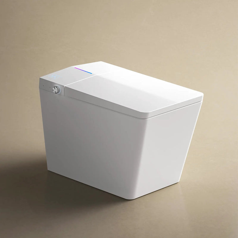 Square Smart Toilet with Built-in Tank for Modern Bathroom by HouseOfZazla