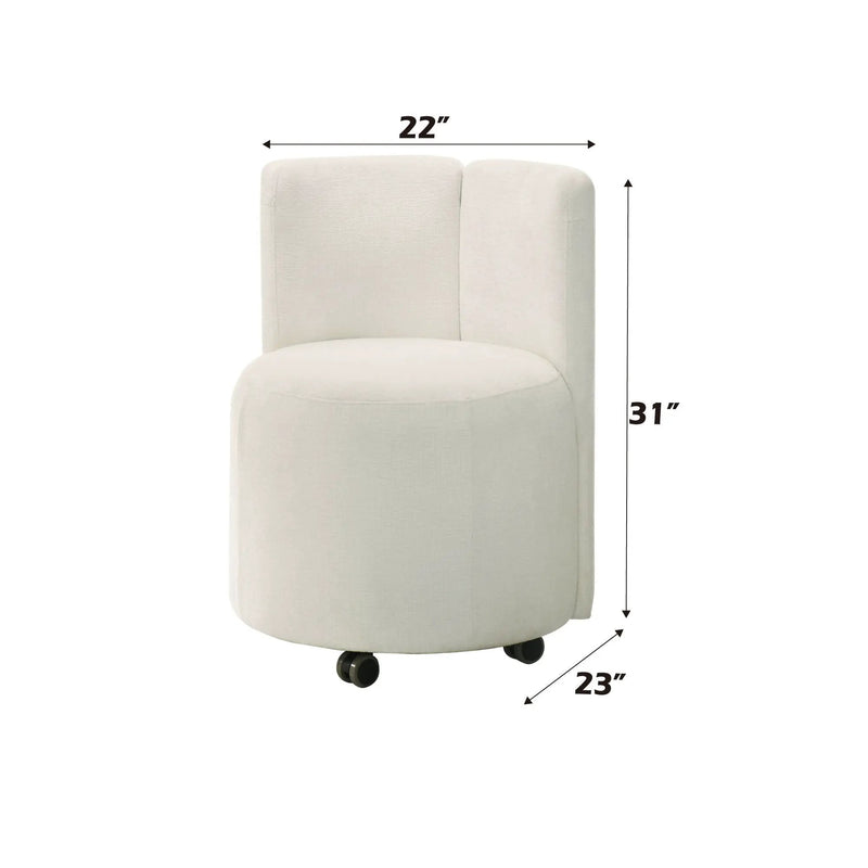 Side Chair With Swivel (Set of 2) - White by HouseOfZazla