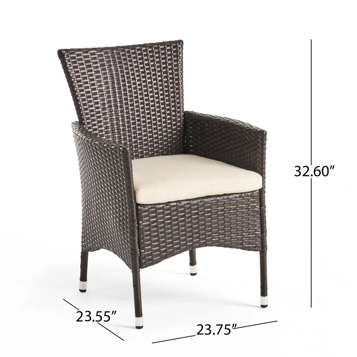 Clementine Outdoor Multibrown PE Wicker Dining Chairs (Set of 2) by HouseOfZazla