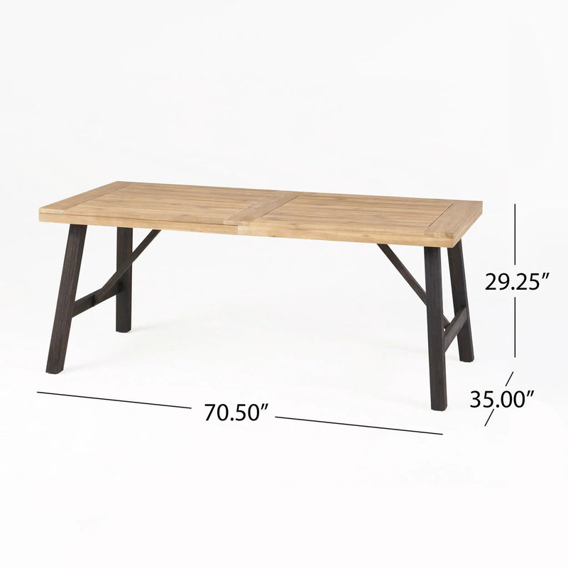 Outdoor Dining Set with 2 Benches and 1 Dining Table - Light Brown by HouseOfZazla