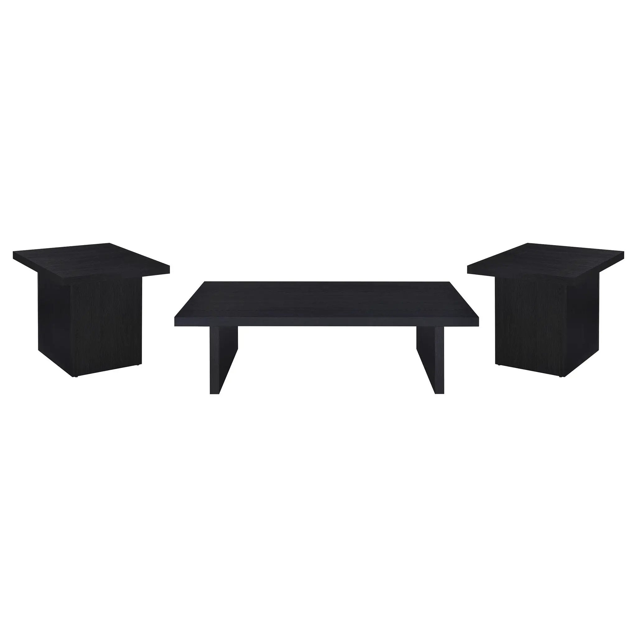 Max 3-piece Rectangular Coffee and End Table Set Black by Unique Piece Furniture