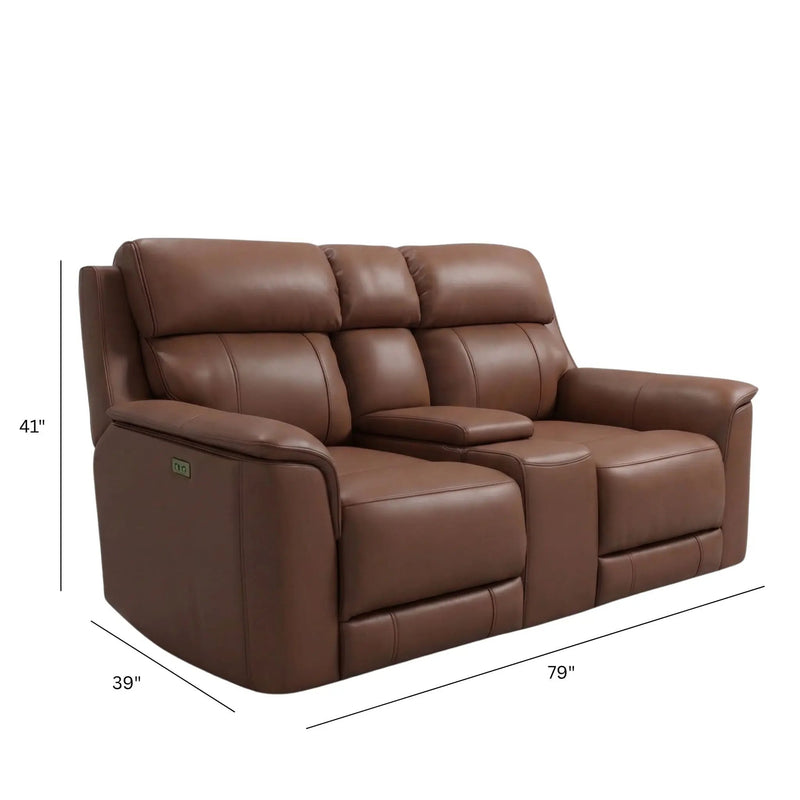 Oslo - Dual Power Reclining Loveseat With Console by Unique Piece Furniture