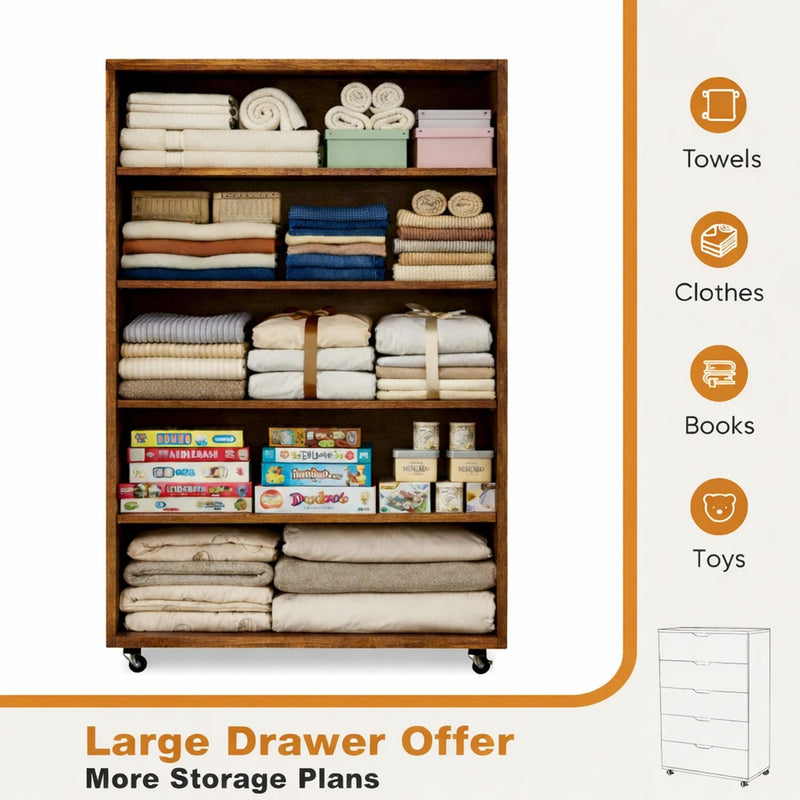 Modern 5 Drawer Dresser With Wheels by Unique Piece Furniture