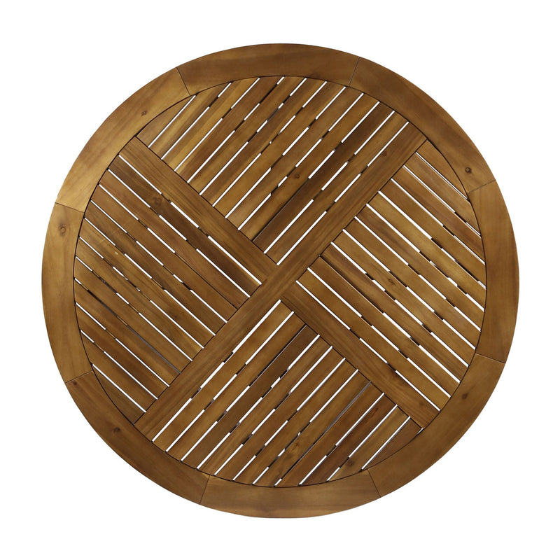 Hermosa Outdoor Acacia Wood Circular Dining Table by HouseOfZazla