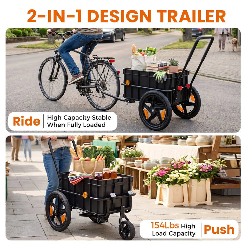 2-in-1 Bike Cargo Trailer Pushcart by HouseOfZazla