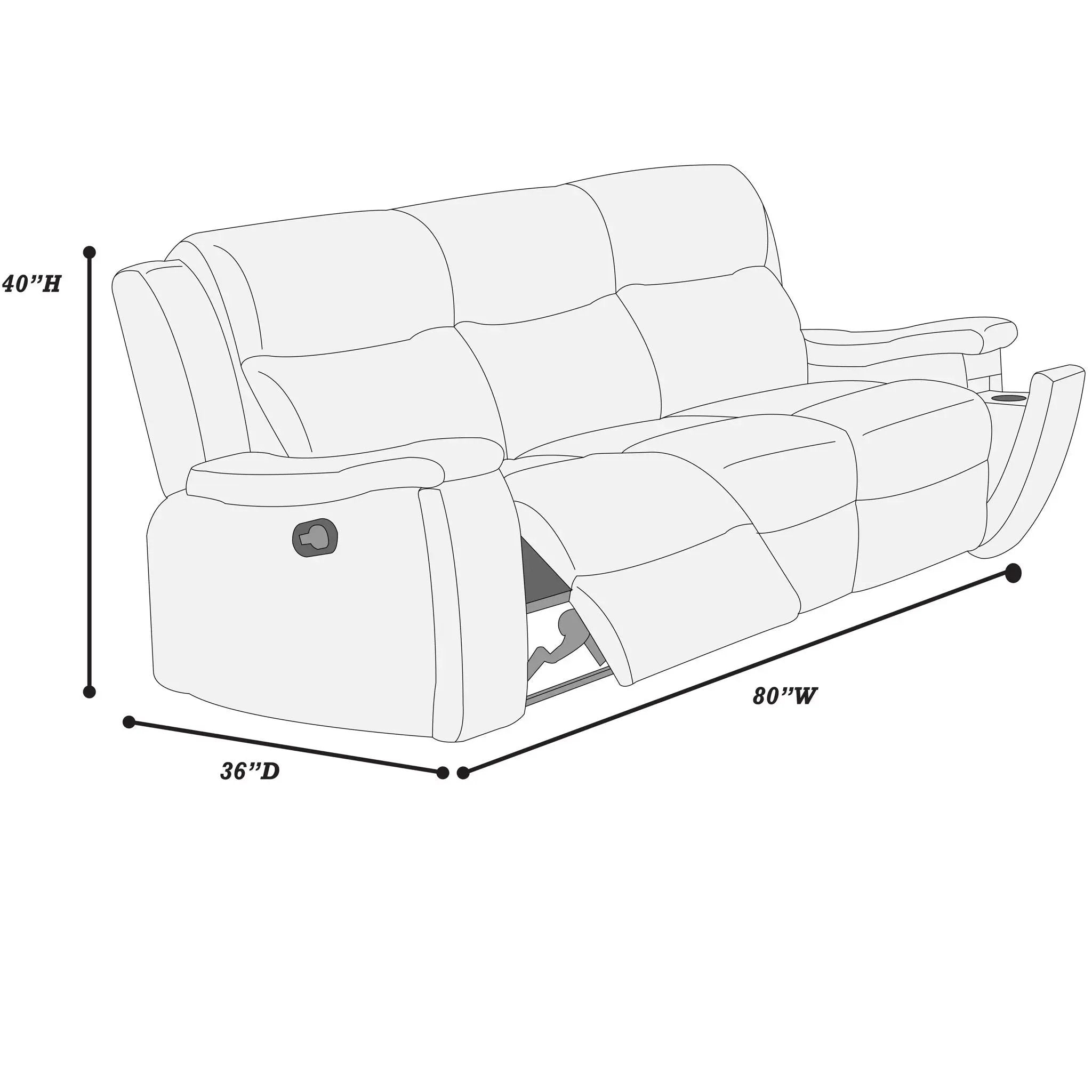 Modern Manual Motion Living Room Set & Hidden Cup Holders by HouseOfZazla