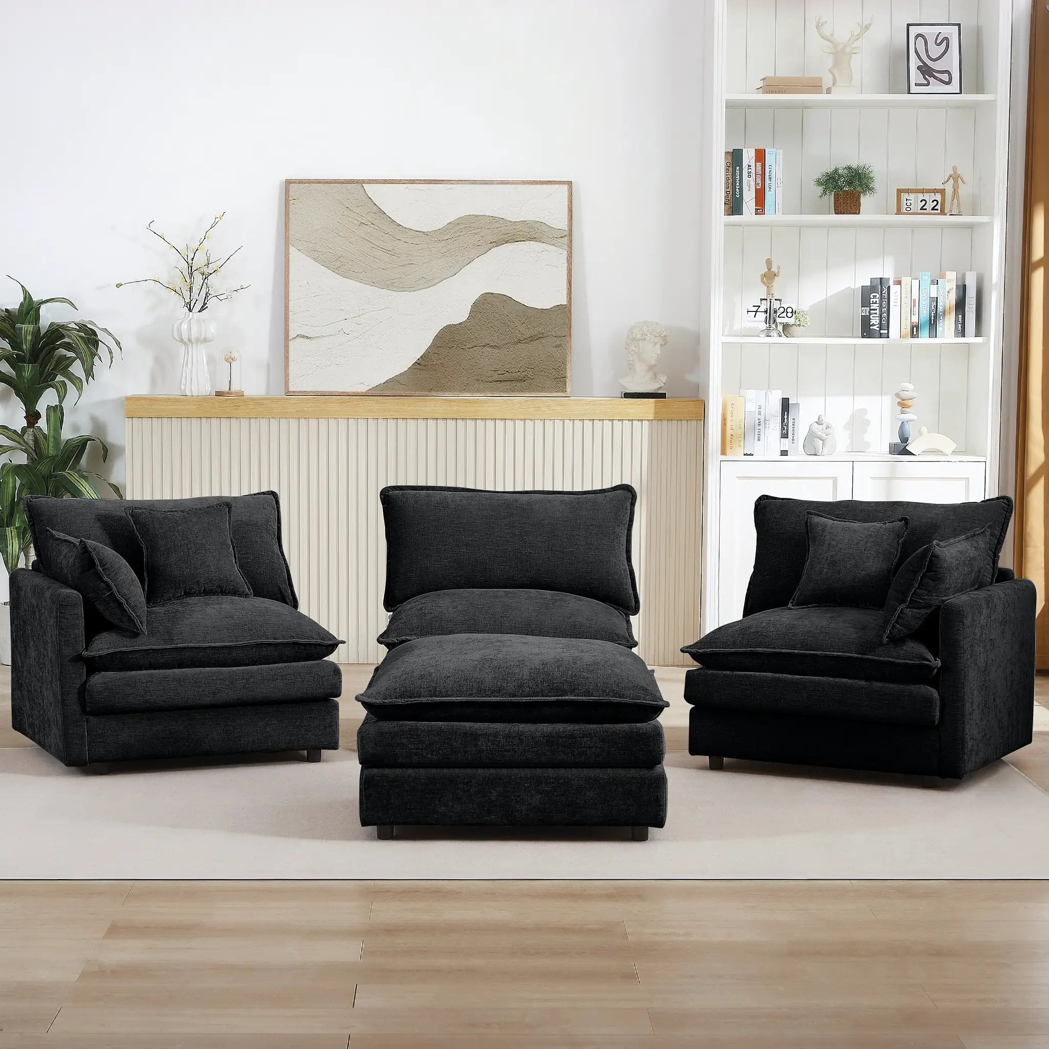 Modular Sectional Sofa - 102 Inch L Shaped Couch Set for Living Room by HouseOfZazla
