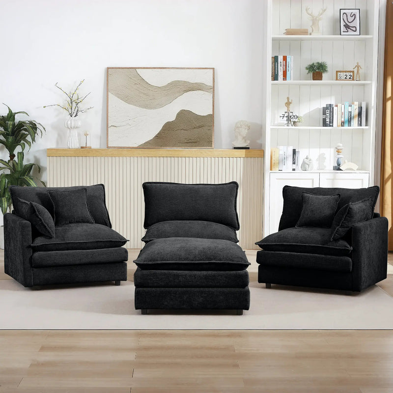 Modular Sectional Sofa - 102 Inch L Shaped Couch Set for Living Room by HouseOfZazla