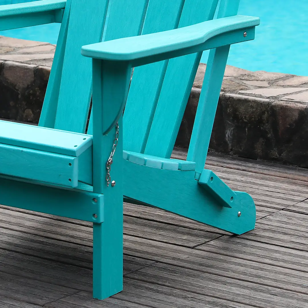 Adirondack Folding Chair with Dual Cup Holders - Lake Blue by HouseOfZazla