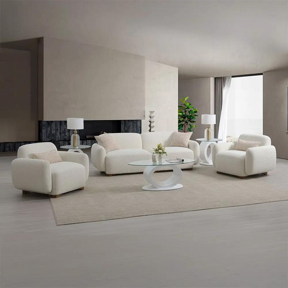 Darius - Sofa With 2 Pillows - Beige Boucle by Unique Piece Furniture