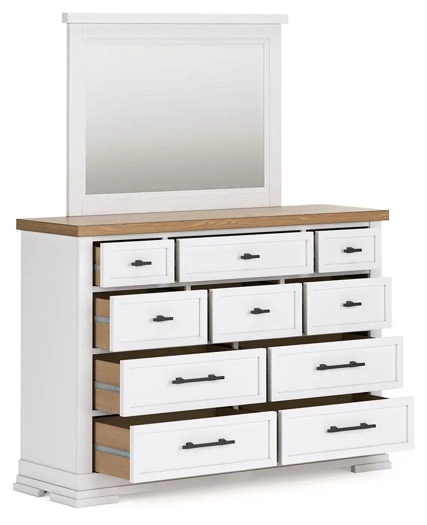Ashbryn - Dresser And Mirror - White / Natural by Unique Piece Furniture