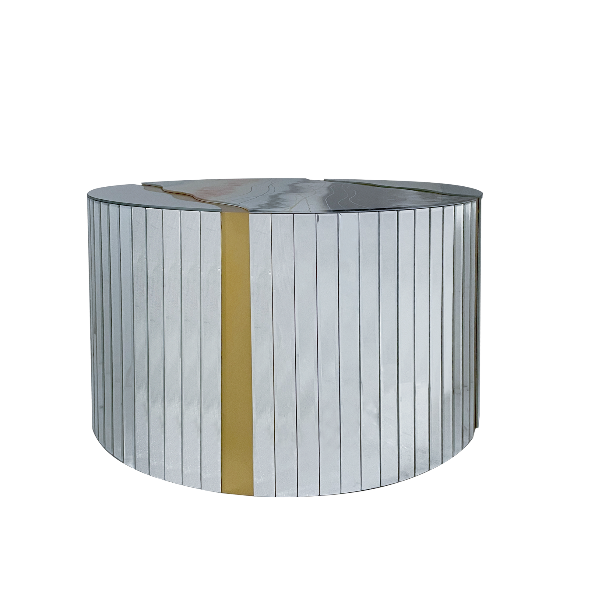 White Marble Pattern Round Coffee Table by HouseOfZazla