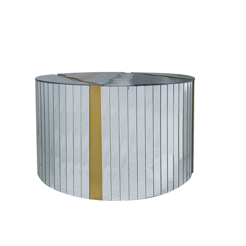 White Marble Pattern Round Coffee Table by HouseOfZazla
