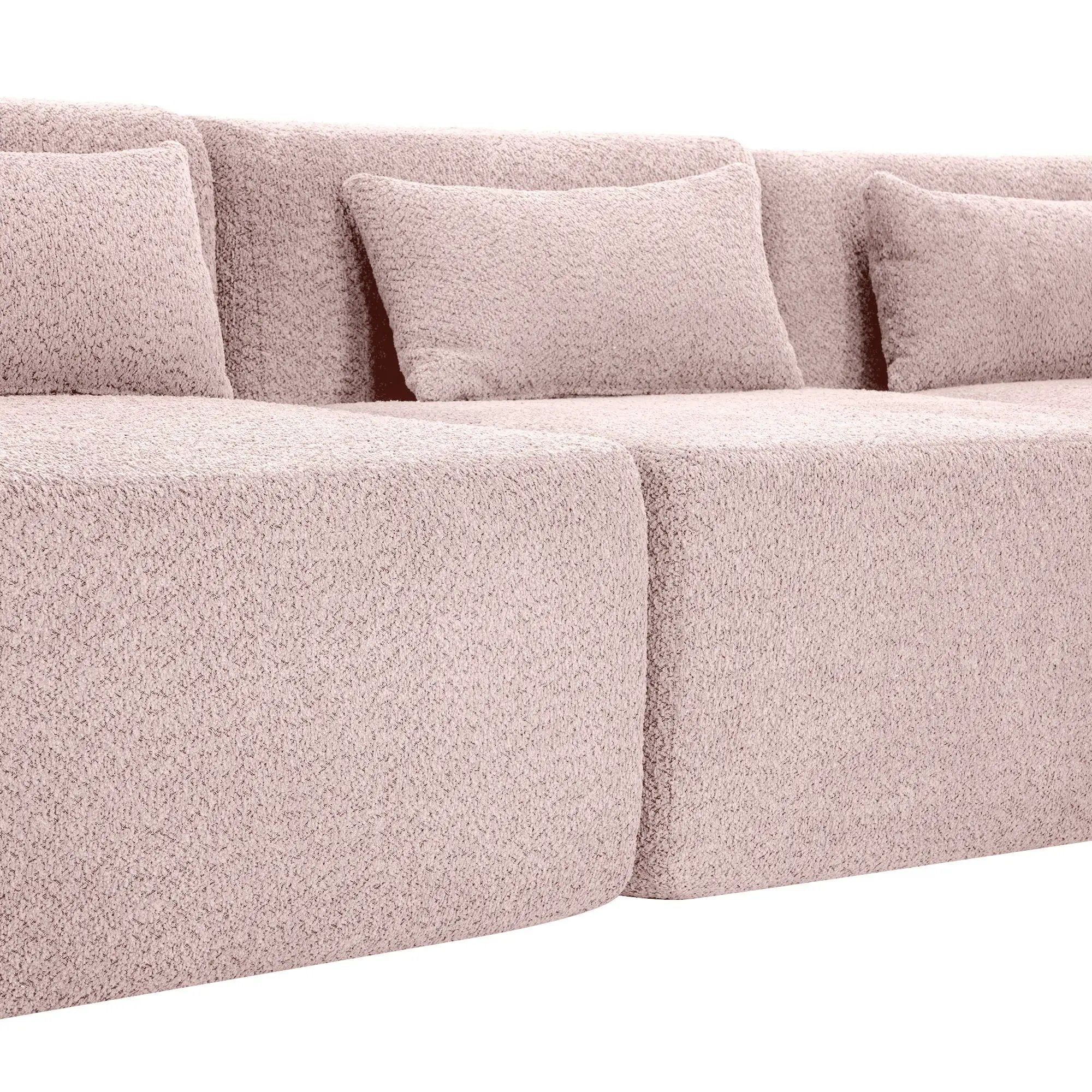 Upholstered Sofa Free Combined Sofa Couch With 2 Chaise Lounge And Five Back Pillows For Living Room by HouseOfZazla