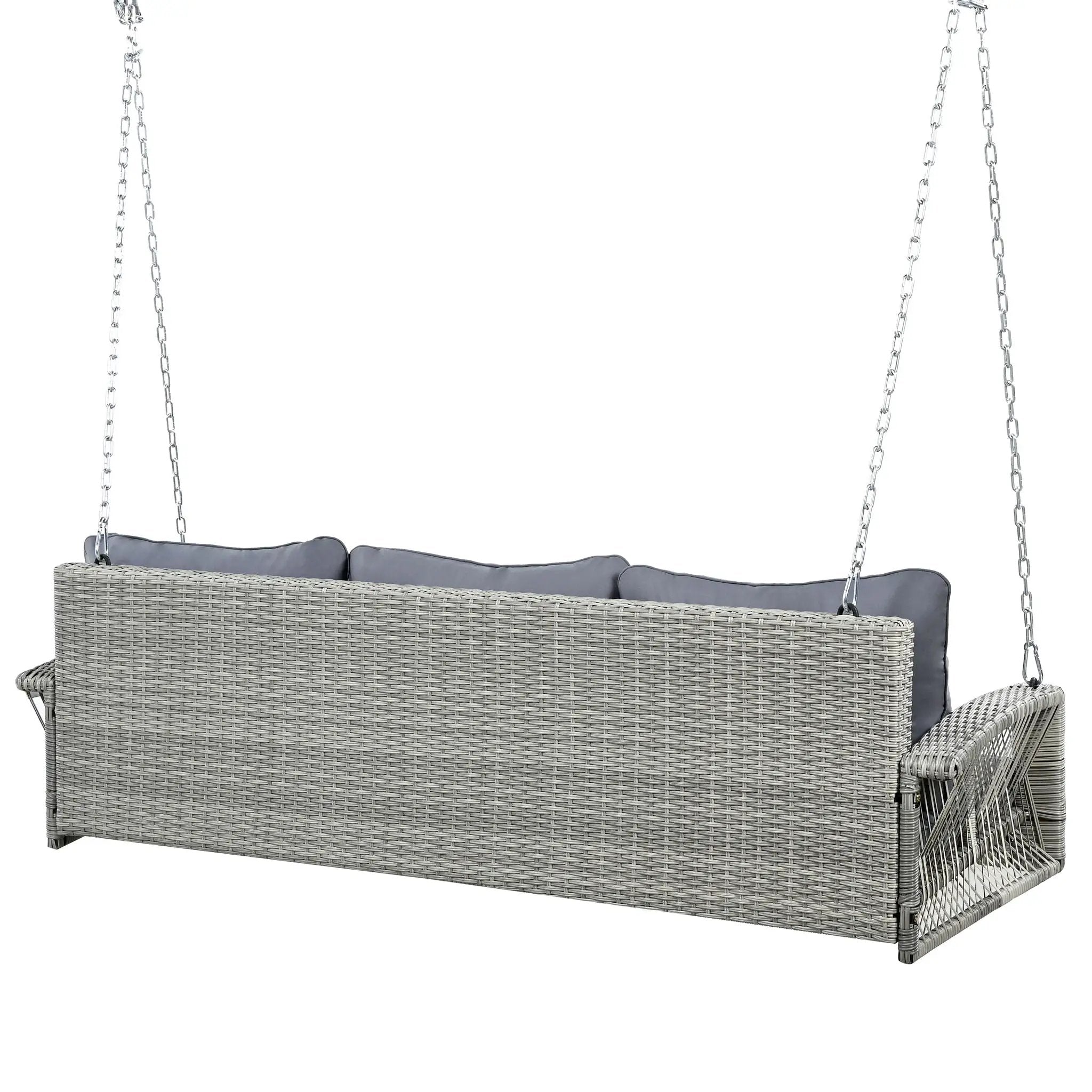 3 Person Large Patio Swing Bench With Cushions For Backyard by HouseOfZazla