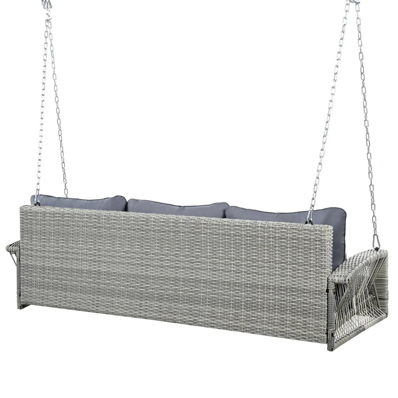 3 Person Large Patio Swing Bench With Cushions For Backyard by HouseOfZazla