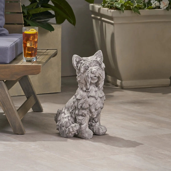 Cricket Dog Cast Stone Garden Statue