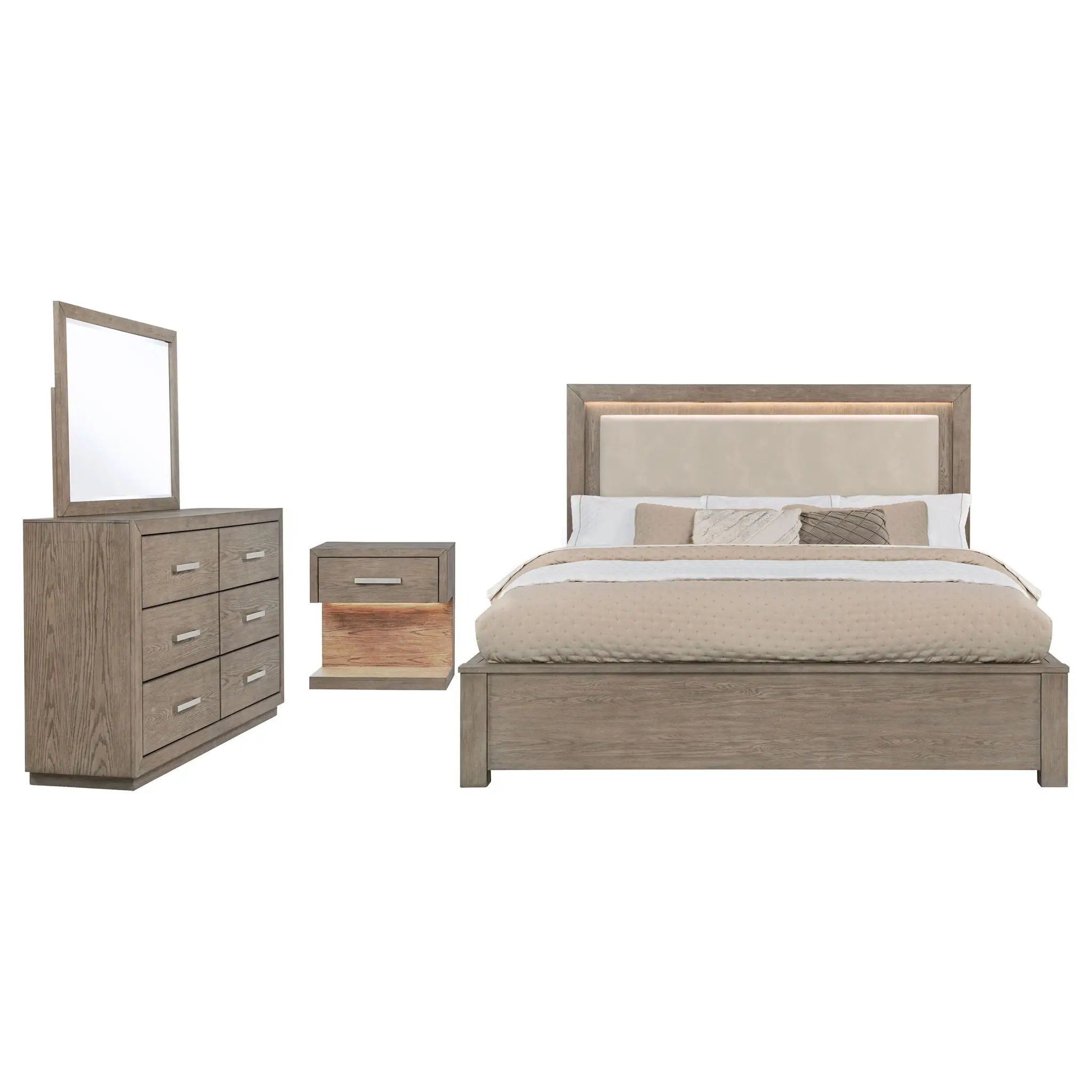 Kenora 4-piece California King Bedroom Set Barley Brown by Unique Piece Furniture
