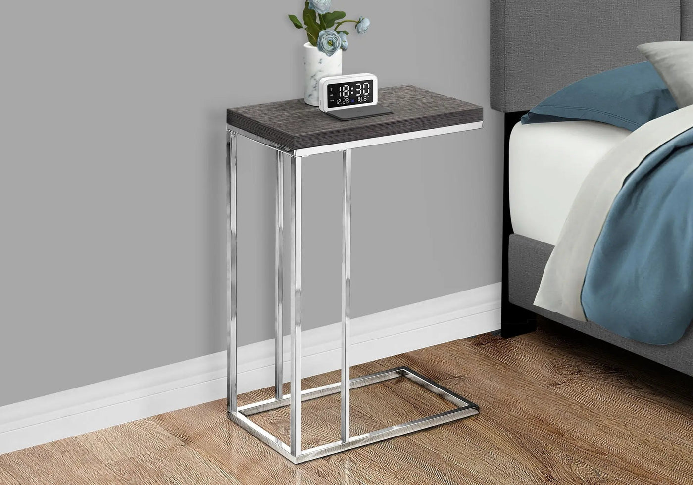 Accent Table, C - Shaped, Tempered Glass, Stylish Design Contemporary & Modern by Unique Piece Furniture