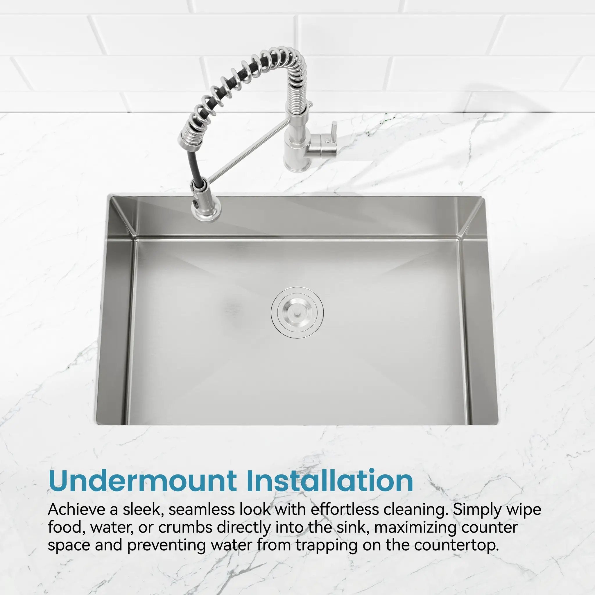Stainless Steel Kitchen Sink, 30″x19″ Drop In Single Bowl, Undermount Handmade Sink in Brushed Nickel by HouseOfZazla