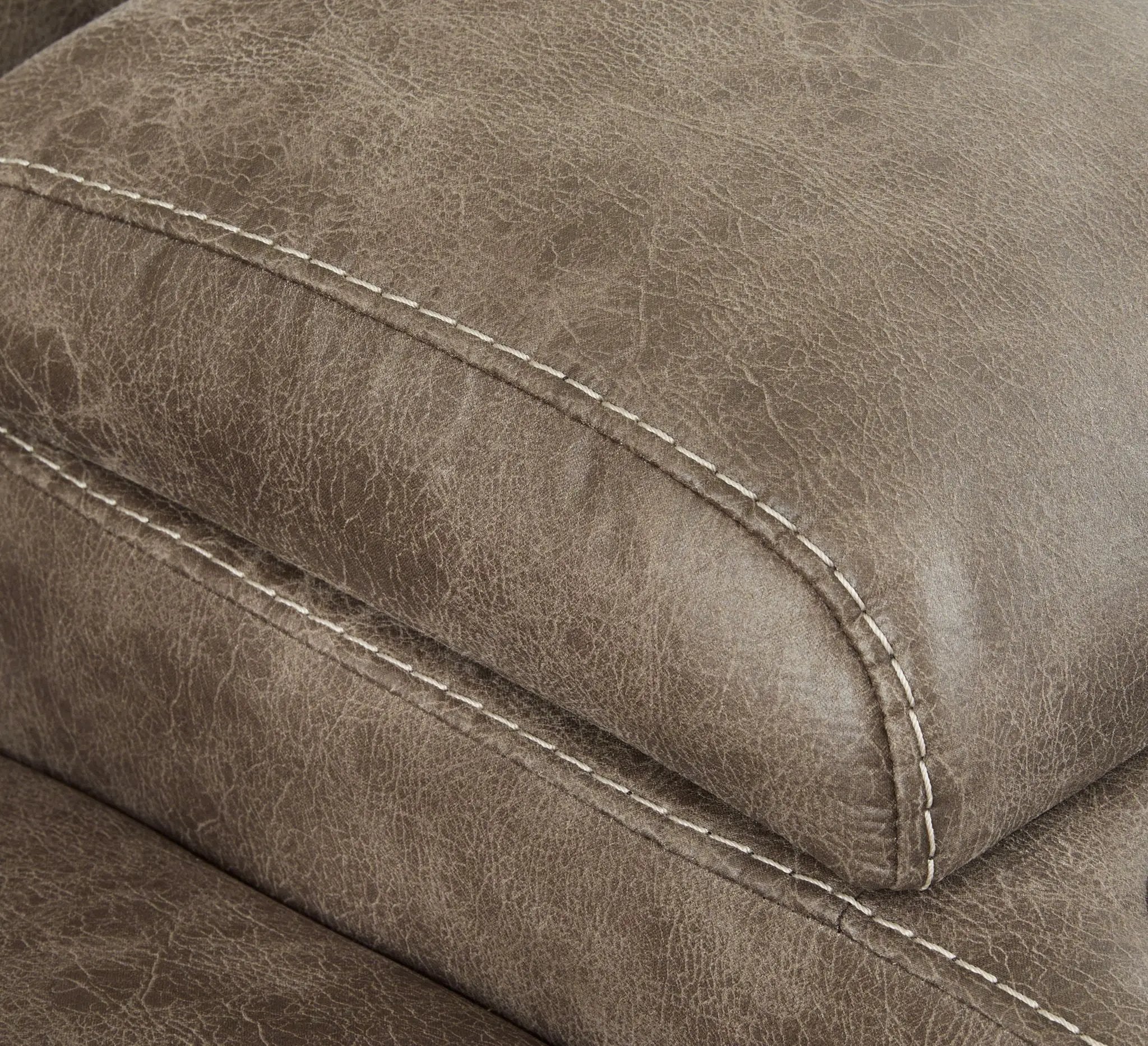 Ravenel - 3-Piece Power Reclining Sectional With Laf Power Reclining Loveseat With Console - Faux Leather - Fossil by Unique Piece Furniture